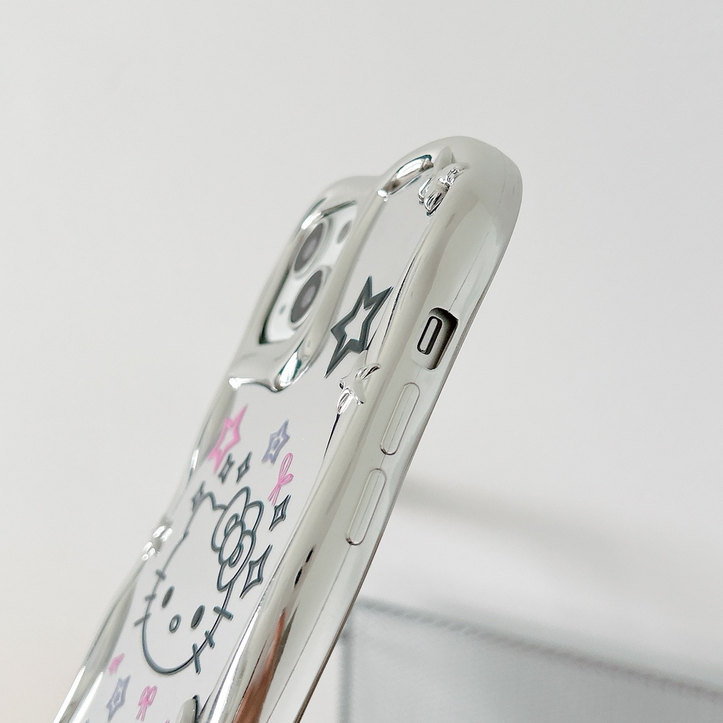 Ốp Điện Thoại PC Cứng Chống Sốc Mạ Điện Họa Tiết Hello Kitty Dễ Thương Cho iphone 14 13 12 11 Pro Max