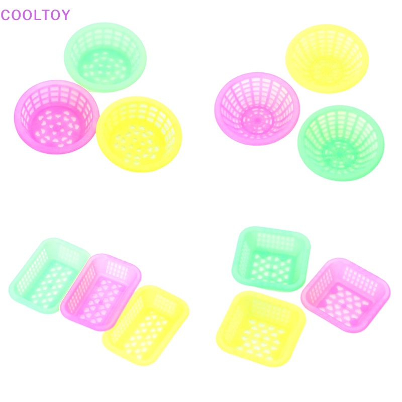 Set 3 Rổ Đựng Trái Cây / Rau Củ Quả Tỉ Lệ 1: 12 Trang Trí Nhà Búp Bê