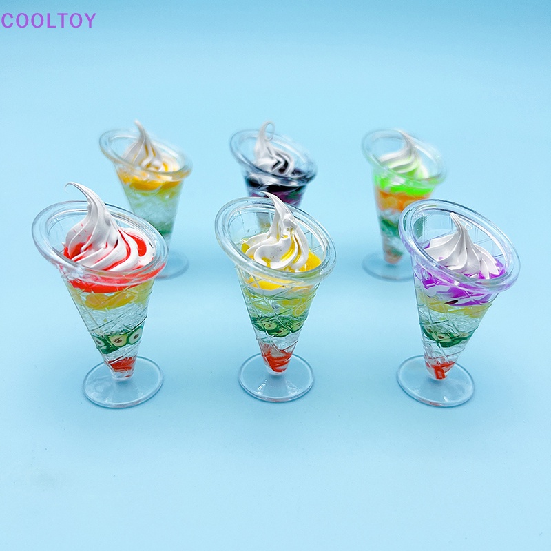 Đồ trang trí Ly Kem Mini Bằng Nhựa Resin Màu Dạ Quang Dễ Thương Dùng Trang Trí DIY