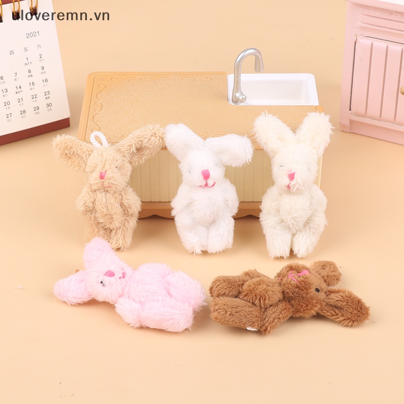 Búp Bê Nhồi Bông Hình Thỏ Dễ Thương 5.5CM Trang Trí Ba Lô / Móc Khóa