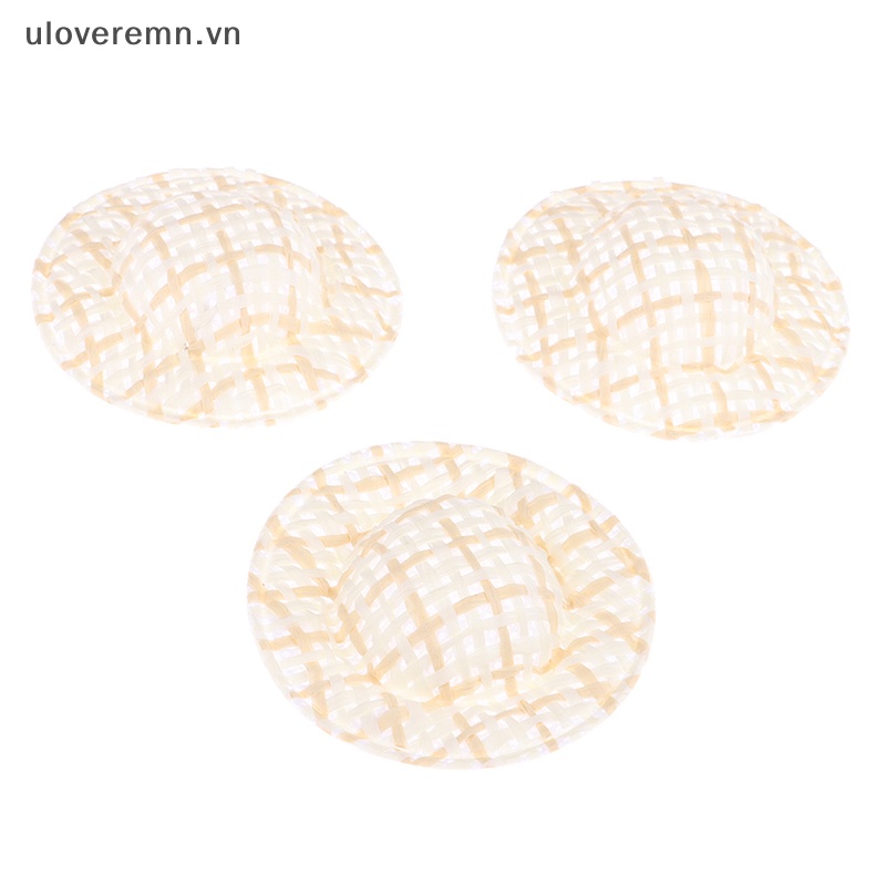Set 10 Nón Rơm Mini 5cm Trang Trí Nhà Búp Bê