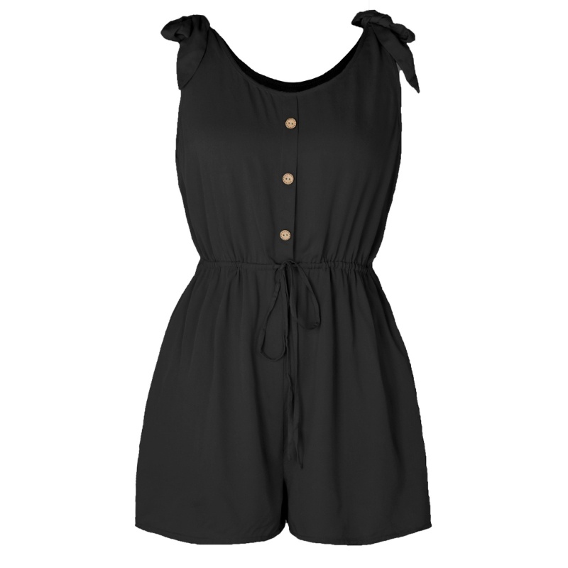 Bộ Áo Liền Quần Sát Nách Dáng Ngắn Phối Túi Cá Tính Cho Nữ