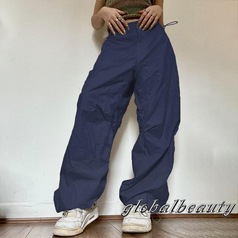 Quần Dài Dáng Rộng Lưng Cao Màu Sắc Đơn Giản Thời Trang Xuân Thu Cho Nữ