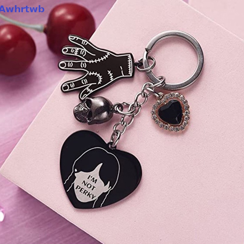 Awhrtwb Móc Chìa Khóa Hình TV Addams Đầu Lâu Trái Tim Phong Cách Punk Mới