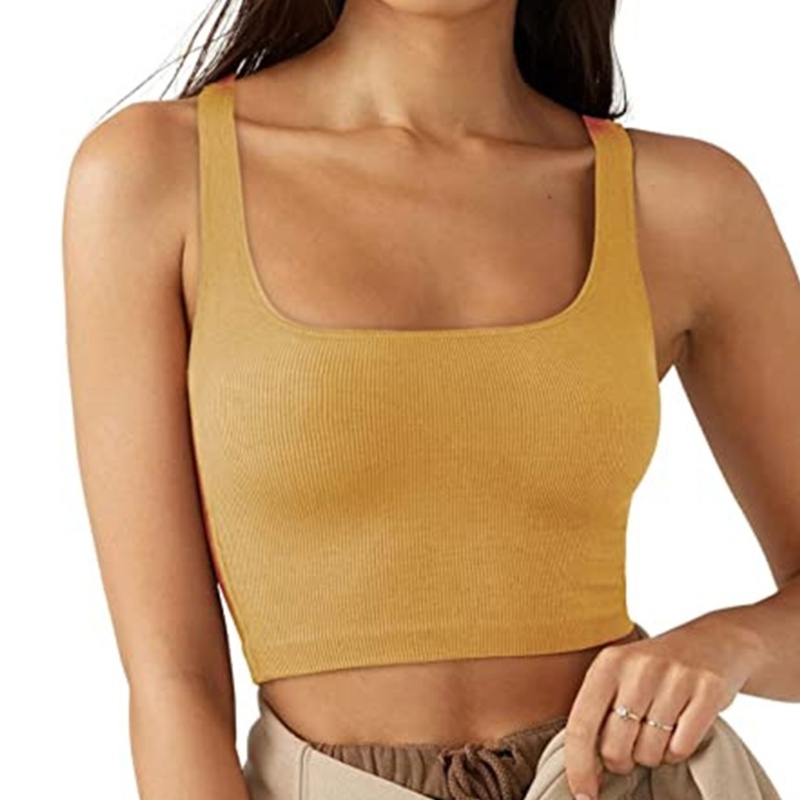 Áo Croptop Sát Nách Cổ Vuông Dáng Ôm Gợi Cảm Cho Bạn Gái