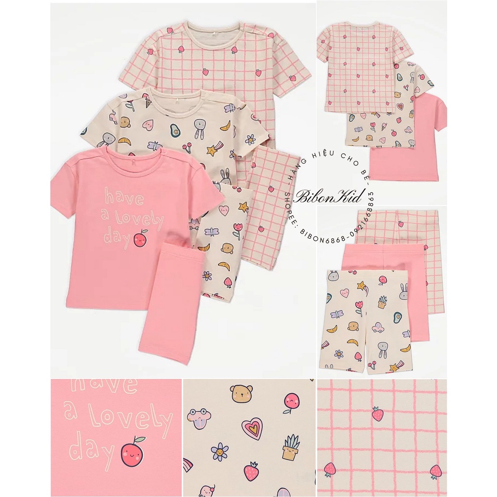 Set 3 bộ cotton kids GEORGE mỏng mát 1-1.5y đến 7-8y