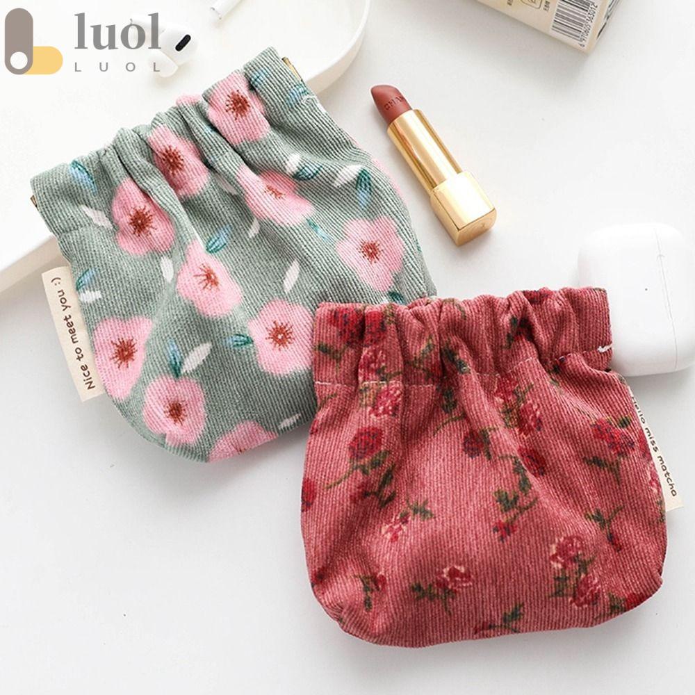 Luol Túi Đựng Tiền Xu Băng Vệ Sinh Bằng Nhung Kẻ In Họa Tiết Sáng Tạo Nhỏ Gọn Cho Nữ