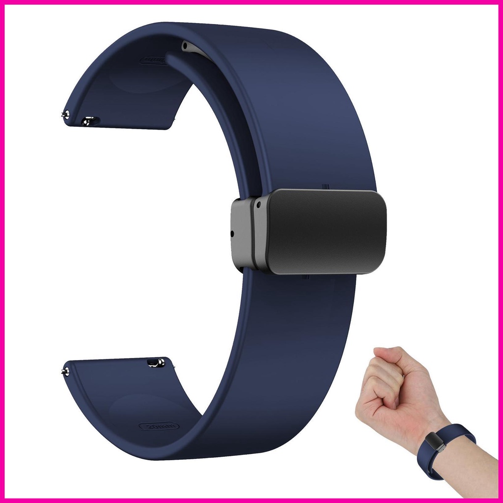 Dây Đeo Đồng Hồ Bằng Cao Su Silicon Mềm Tháo Lắp Nhanh Có Khóa Cài Nam Châm 22mm Cho Llrnvn Llrnvn