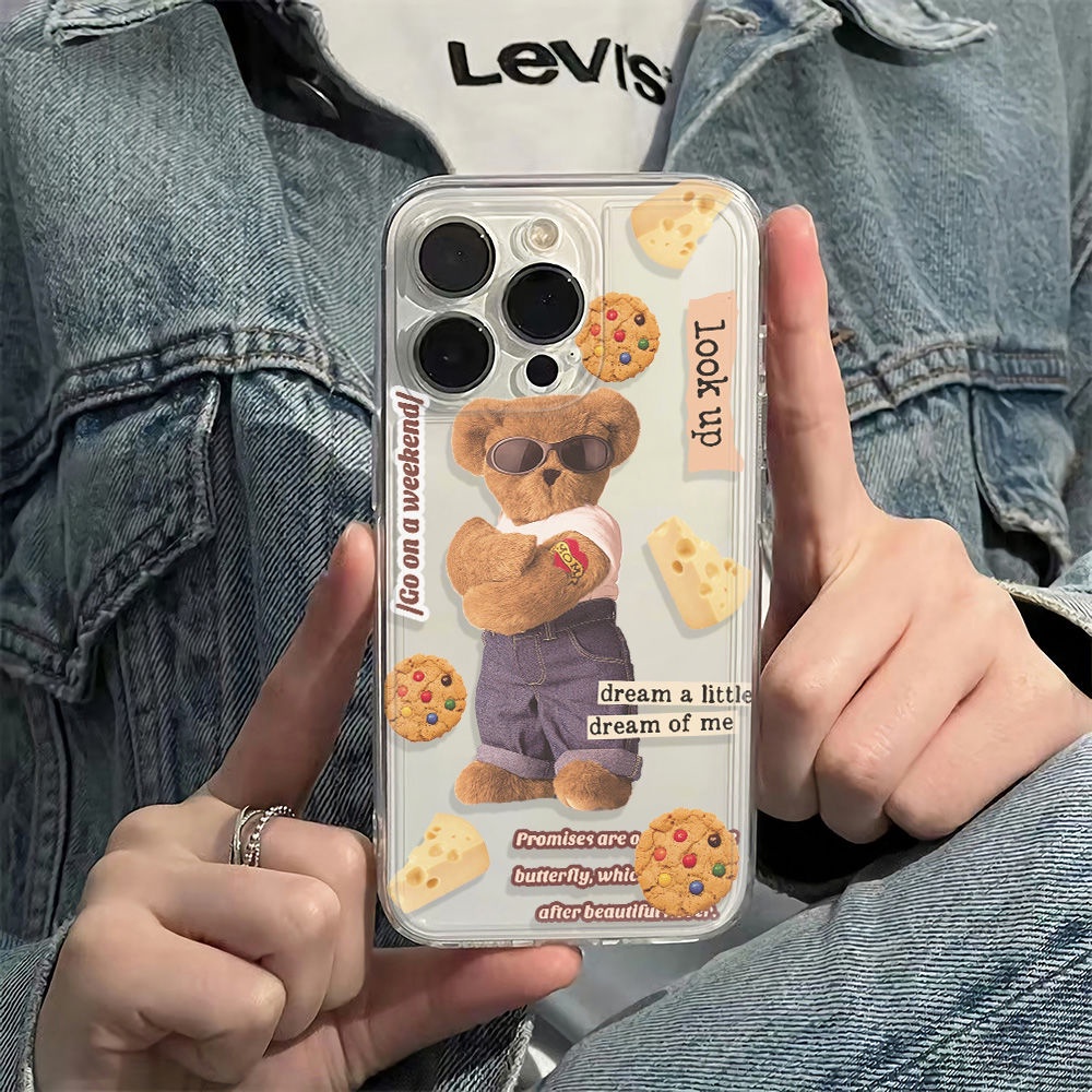 ✅Ốp Điện Thoại Mềm Chống Sốc Hình Gấu Cho Iphone 13 11 78 12 14pro 6In KC8Z