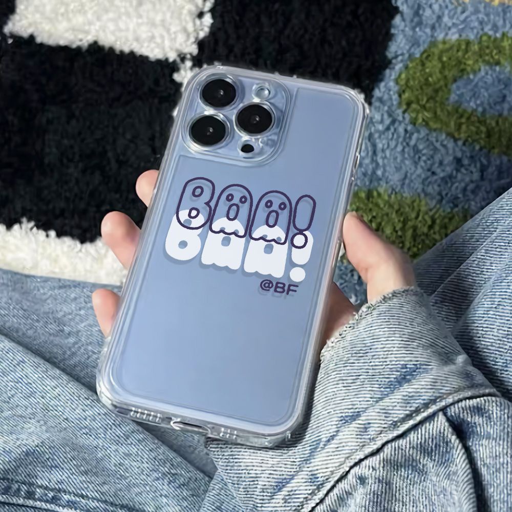 ✅Ốp Điện Thoại Mềm Chống Sốc Hình Ma Kiểu Đơn Giản Cho Iphone 1314pro plus 1211 78 6In 43SY