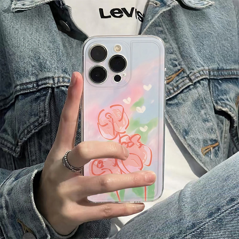 ✅Ốp Điện Thoại Mềm Chống Sốc Họa Tiết Hoa Hồng Đỏ Cho Apple Iphone 14Pro 11136Inmax 1278