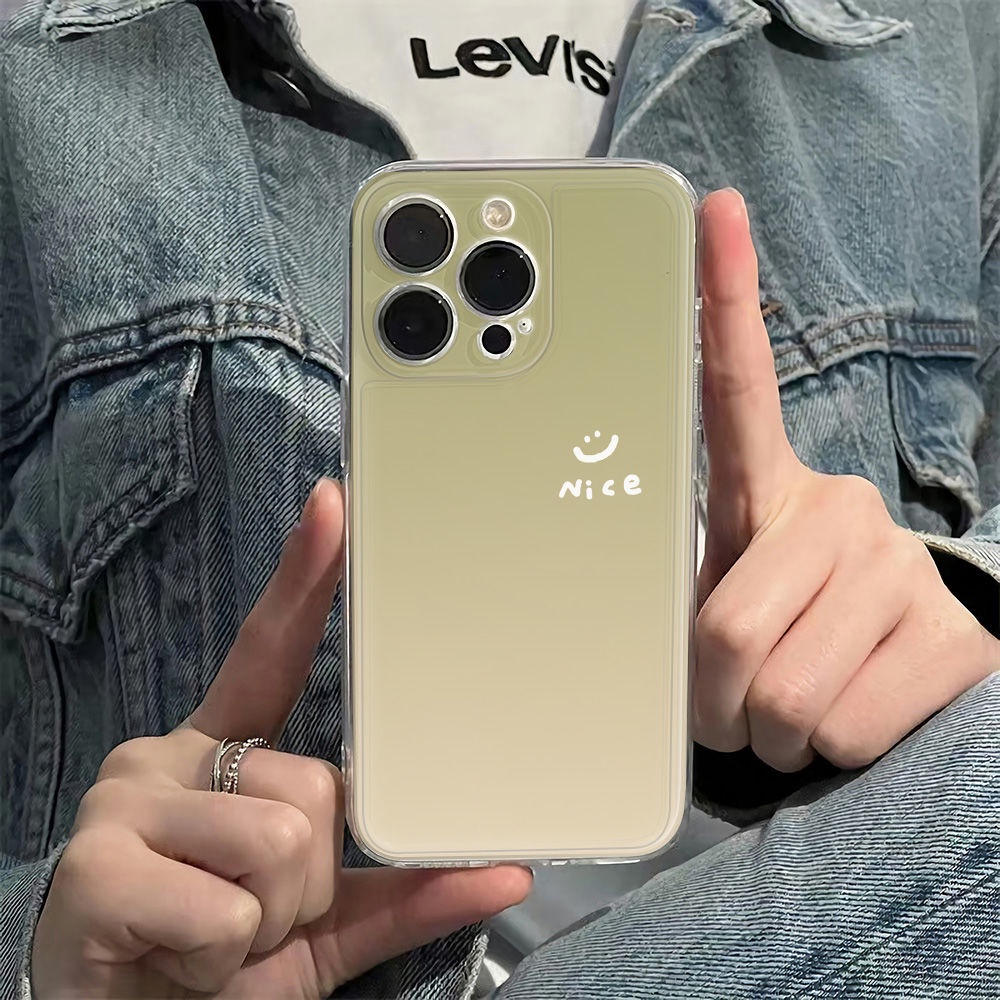 ✅Ốp Điện Thoại Phong Cách Tối Giản Cho iPhone121114Ốp Điện Thoại Mềm Chống Sốc Họa Tiết Mặt Cười Màu Gradient 13786ins WXQ8