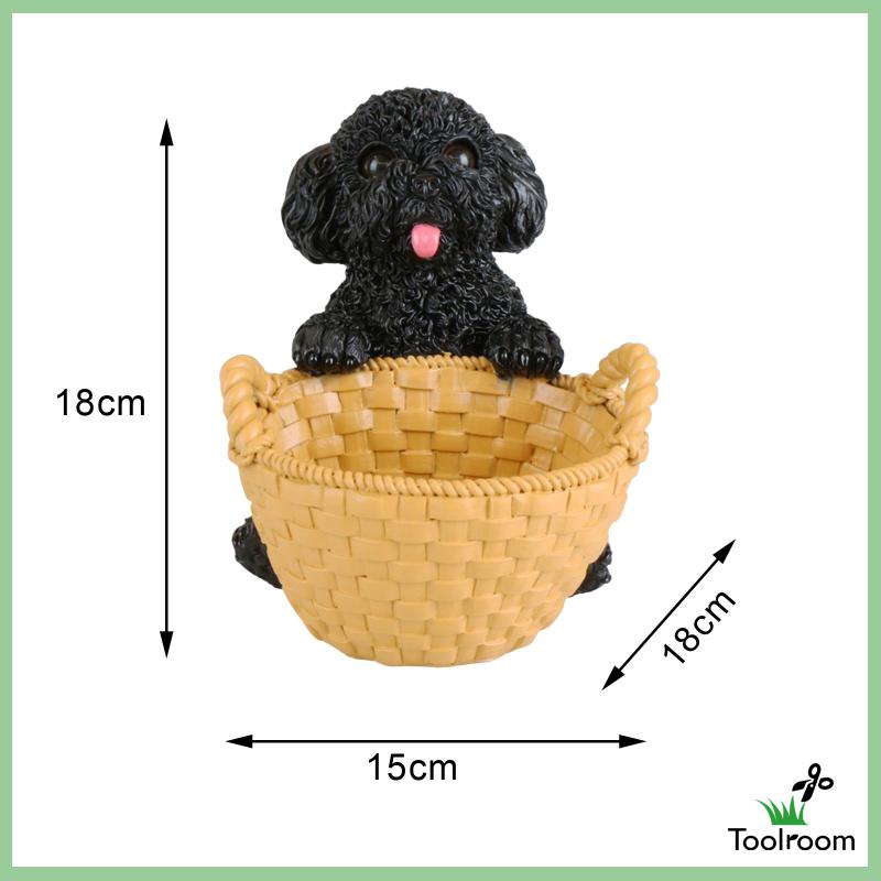 Tượng Cún Con Có Giỏ Đựng Đồ Trang Trí Cho Nhà Hàng / Văn Phòng