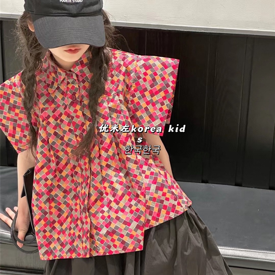 Áo Sơ Mi Tay Ngắn In Hoa Thời Trang Mùa Hè 2023 Mới Cho Bé Gái