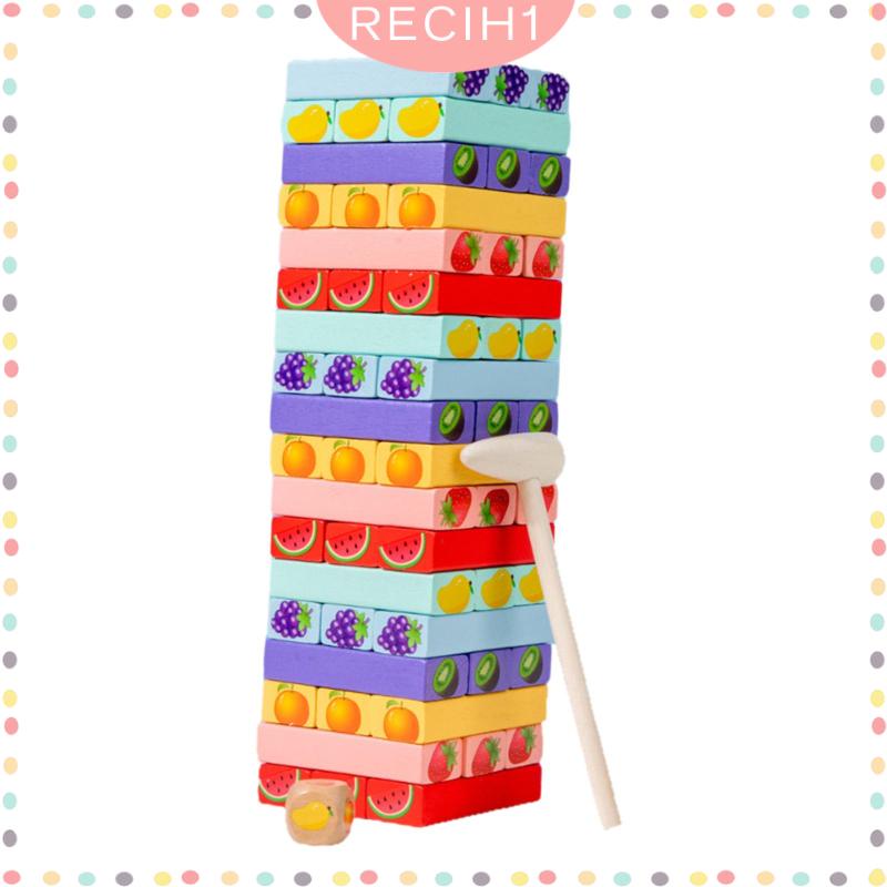 Bộ Đồ Chơi 54 Khối Gỗ Xếp Chồng Lên Nhau Nhiều Màu Sắc Dùng Làm Quà Tặng Sinh Nhật Cho Gia Đình