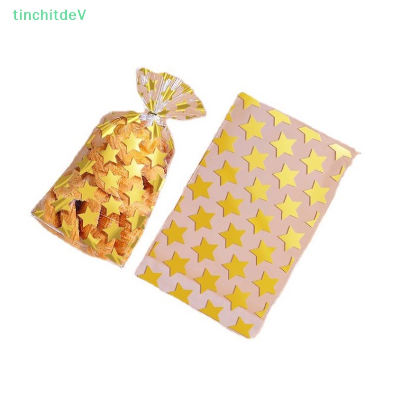 [TinchitdeV] 100 Túi Đựng Bánh Kẹo 8X10 + 3cm Hình Ngôi Sao Trong Suốt Tự Dính DIY Cho Tiệc Giáng Sinh Sinh Nhật [Mới]