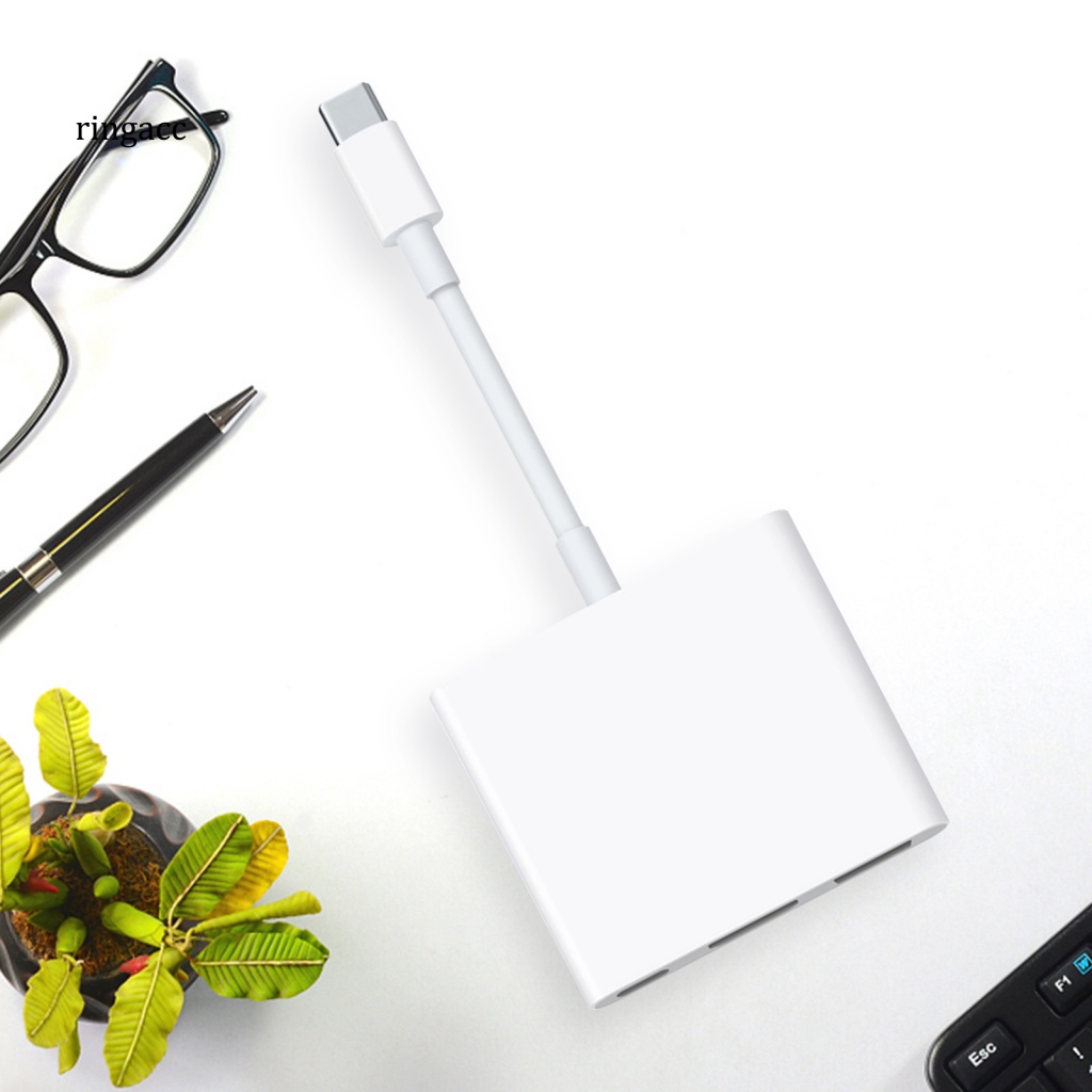 Cáp Chuyển Đổi RGA 3 Trong 1 USB C Sang 4K HDMI USB 3.0 Type-C PD Cho Màn Hình