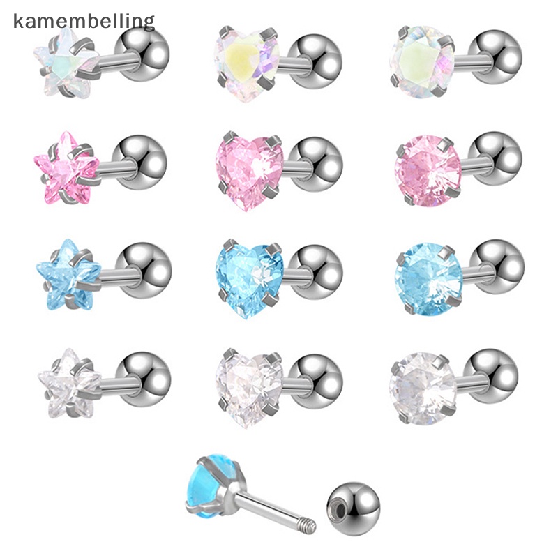 1 Đôi Khuyên Tai Nữ Đính Đá 4mm Nhiều Màu Thời Trang