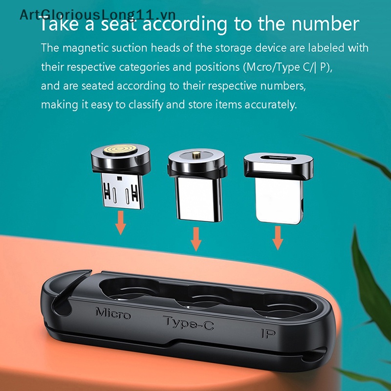 Hộp Đựng Dây Cáp Sạc Từ Tính Màu Đen Tiện Dụng