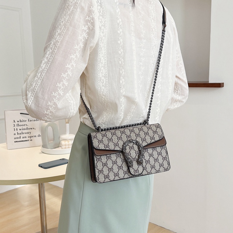 Túi Da Đeo Chéo Dây Kim Loại Thời Trang Dành Cho Nữ