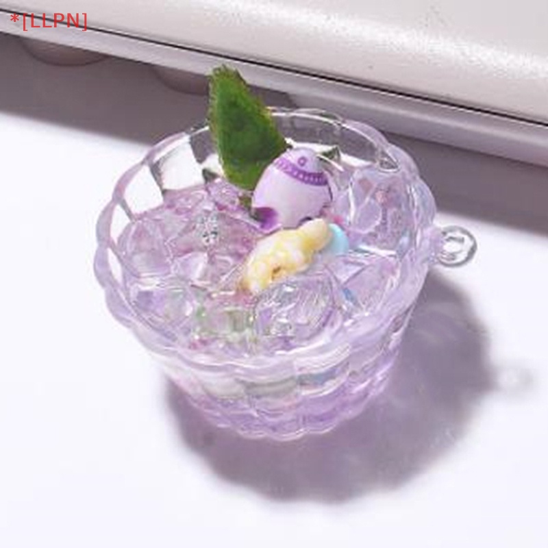 1 Móc Khóa Hình Cốc Trứng Mini Bằng Nhựa Phát Sáng Dễ Thương Trang Trí Sân Vườn