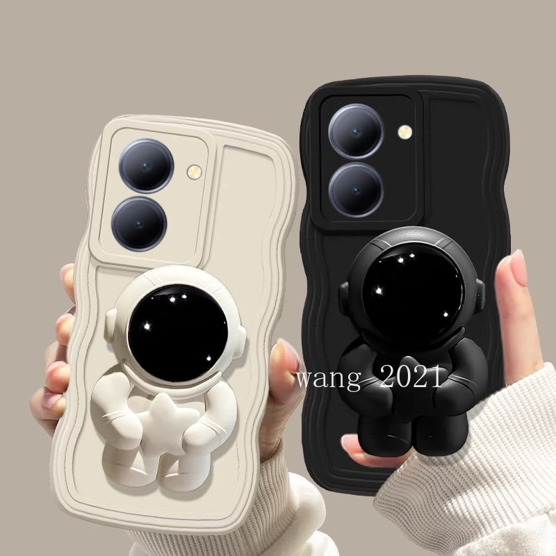 Ốp Điện Thoại Silicon Mềm Họa Tiết Phi Hành Gia Gắn Kèm Giá Đỡ Dành Cho VIVO Y36 5G 4G Y36 4G 5G
