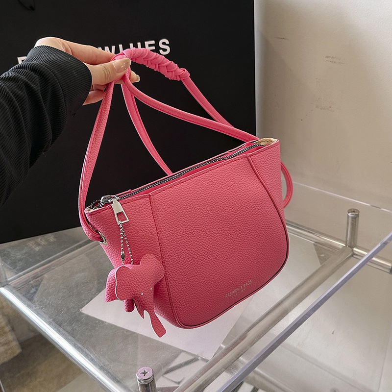 Túi Xách Da Mềm Màu Trơn Đeo Chéo Thời Trang Dành Cho Nữ