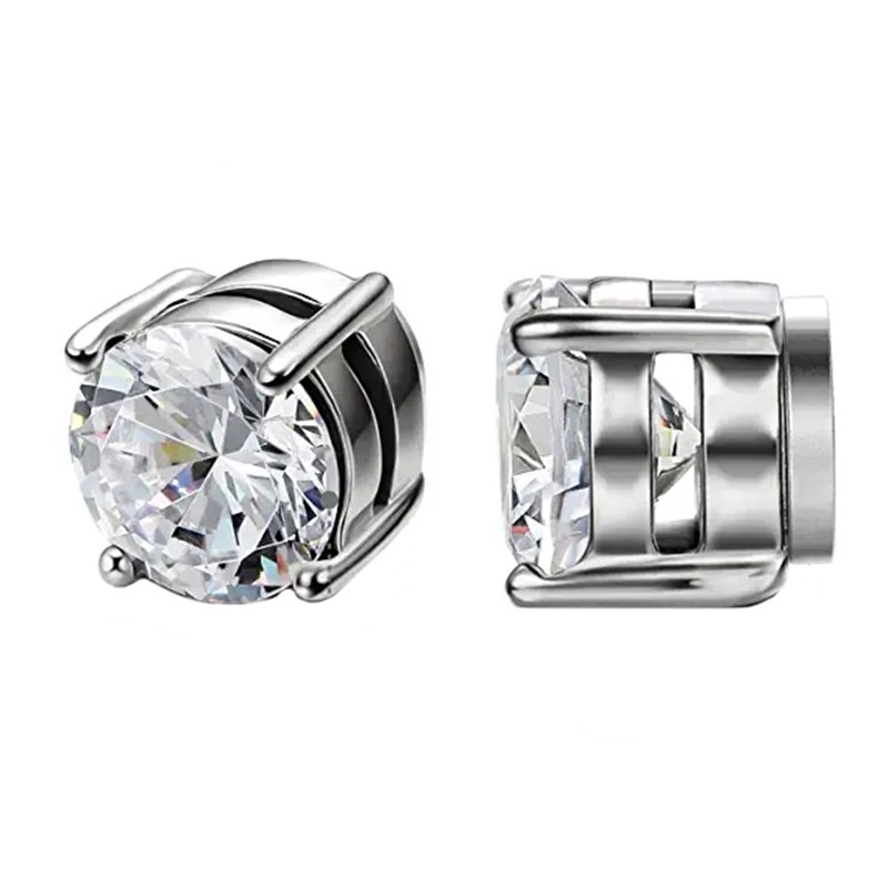 Bông Tai Nam Châm BằNg ThéP Không Gỉ ĐíNh Kim Cương Giả - Bộ 1 Cá