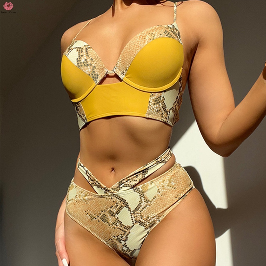 Quần Bơi Bikini Họa Tiết Da Rắn Quyến Rũ Cho Nữ