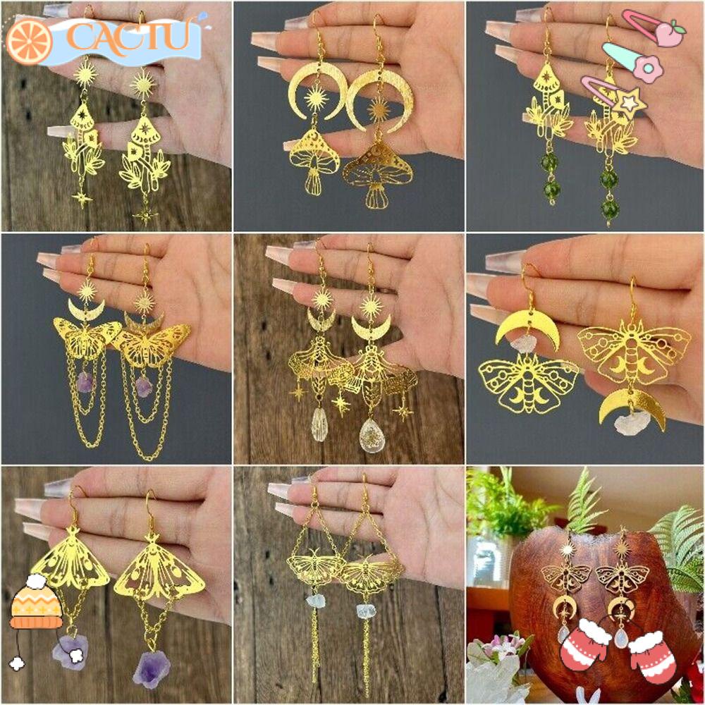 Bộ 2 Đôi Bông Tai Hình Nấm Tua Rua Thời Trang Cho Nữ