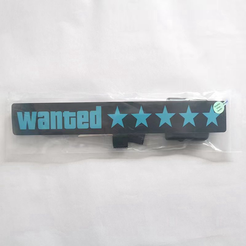 Bộ 5 Miếng Dán Trang Trí Kính Chắn Gió Xe Hơi Có Đèn LED Xanh Dương Độc Đáo