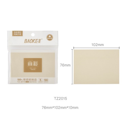 COMBO 4 xấp Note 5 màu Macaron - Sticky 100 tờ Baoke  TZ2013 - TZ2014 - TZ2015 - TZ2016