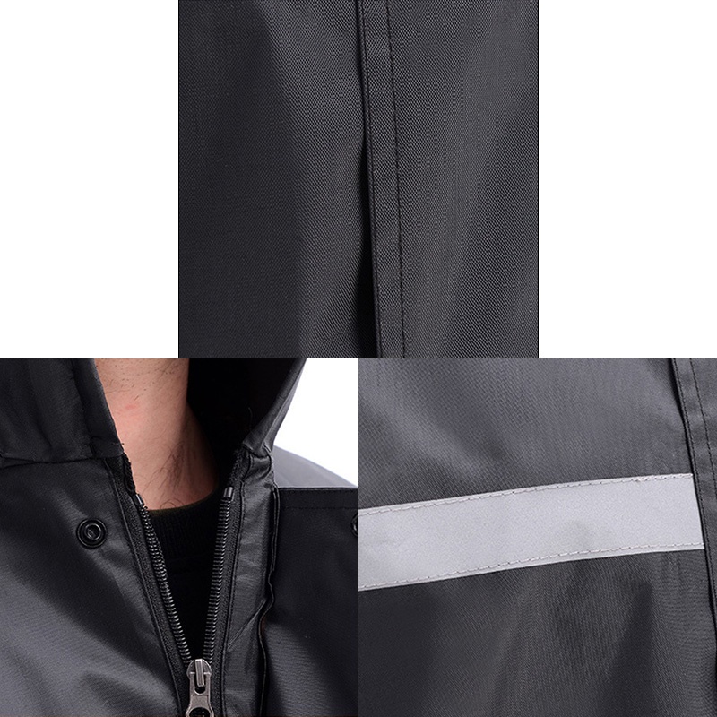 DICHUANGZHE Áo Mưa Dáng Dài Vải Oxford Phản Quang Tiện Dụng Cho Nam Và Nữ