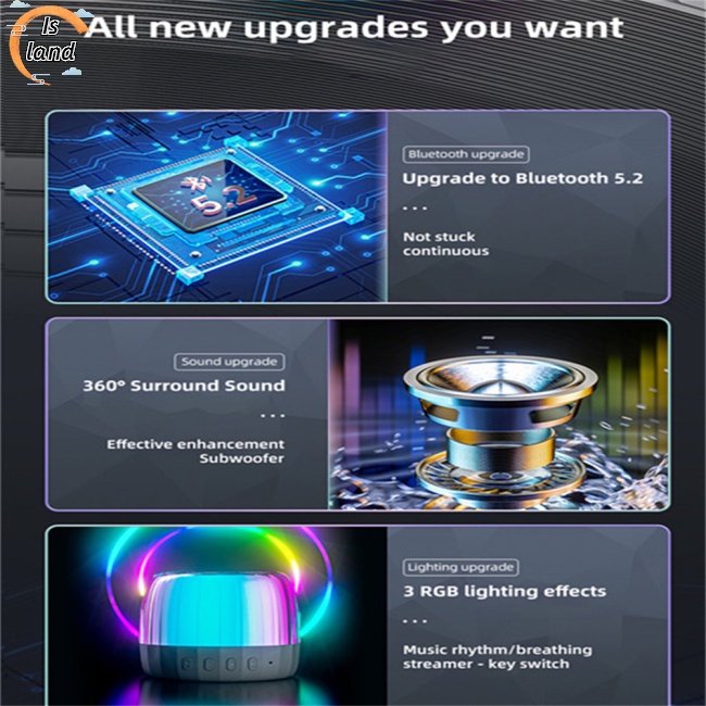 Loa Bluetooth Không Dây Lenovo K3PLUS Có Đèn Led Rgb Nhiều Màu Sắc