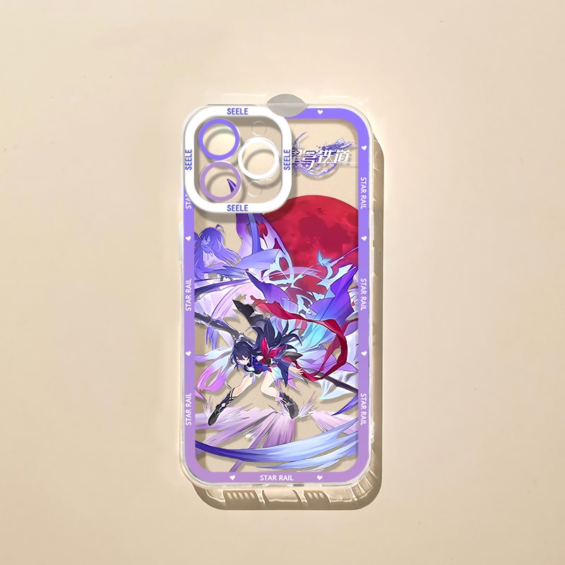 Ốp Điện Thoại TPU Dẻo Trong Suốt Họa Tiết Đường Ray Ngôi Sao Cho iPhone 14 13 12 Pro Max 11 XS XR X 8 7 6S Plus