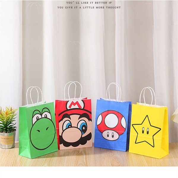 Super Mario Bros Cookie, and Candy Packaging Bags in Kraft Paper