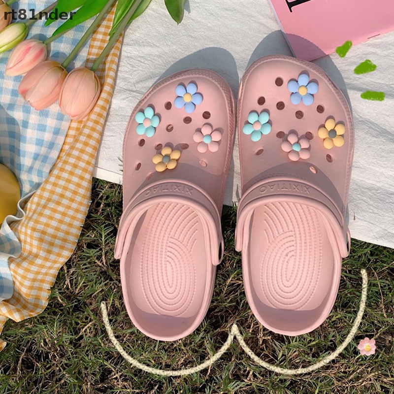 Rt Set 8 Phụ Kiện Trang Trí Giày Hình Hoa Dễ Thương Có Thể Tháo Rời DIY