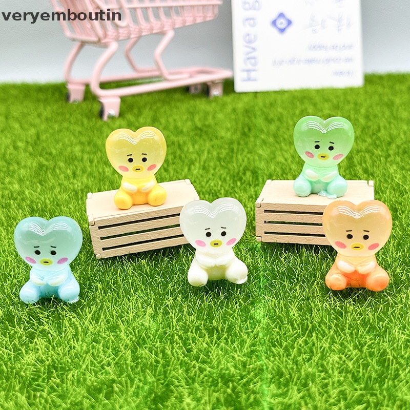 Bộ 2 Búp Bê Người Ngoài Hành Tinh Bằng Nhựa Resin Phát Quang Dễ Thương Trang Trí Ốp Điện Thoại / Kẹp Tóc DIY