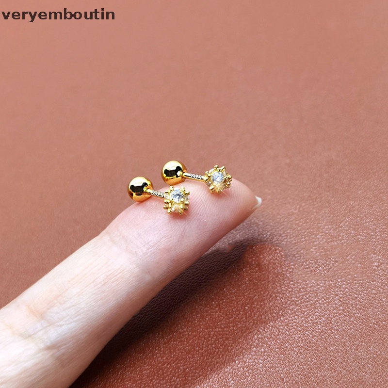 1 Đôi Bông Tai Đính Đá Zircon Dạng Xoắn Ốc Dành Cho Nữ