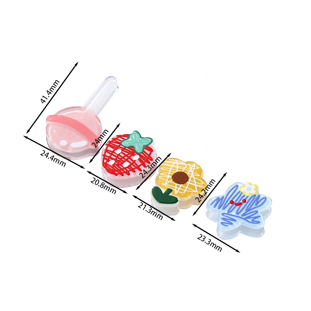 Bộ 4-10 Tấm Nhựa Acrylic In Hình Dâu Tây / Ngôi Sao Năm Cánh Dùng Làm Móc Khóa / Điện Thoại / Trang Sức DIY