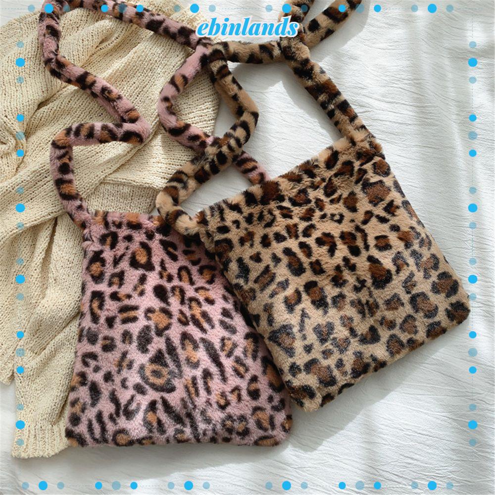 EBINLANDS Túi Đeo Chéo Bằng Lông Nhung Kích Thước Lớn Phong Cách Thời Trang Vintage