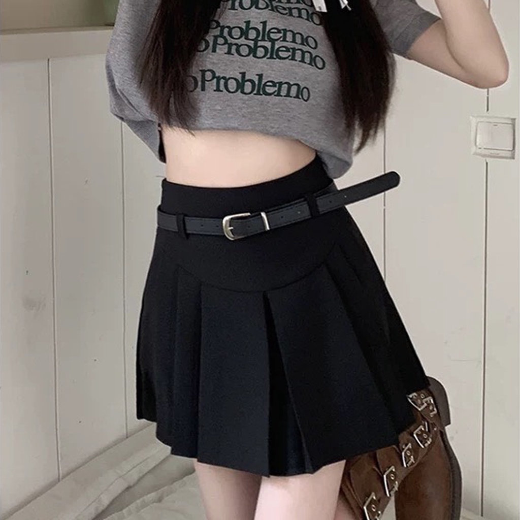 Chân váy xếp ly Junest váy chữ A eo cao thon gọn CVXL01