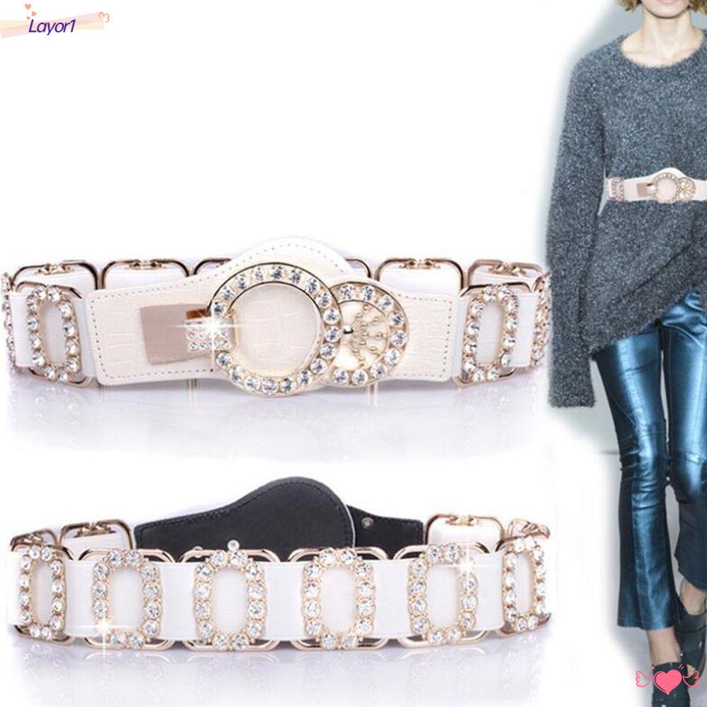 Layor1 Thắt Lưng Da Lấp Lánh Thời Trang Sang Trọng Dễ Phối Đồ Thương Hiệu Cummerbund