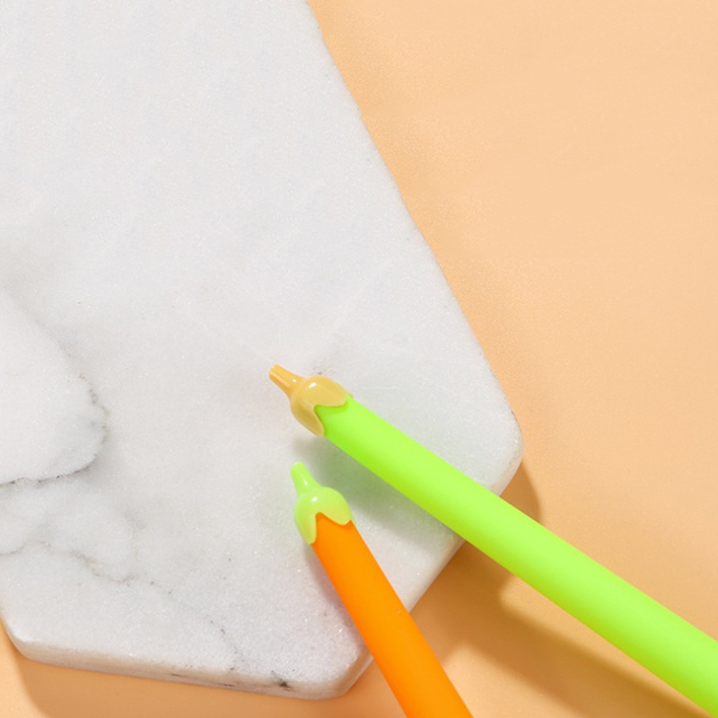 1 Cây Bút Bi Mực Đen Ngòi 0.5mm Thiết Kế Hình Quả Cà Tím Dễ Thương Độc Đáo