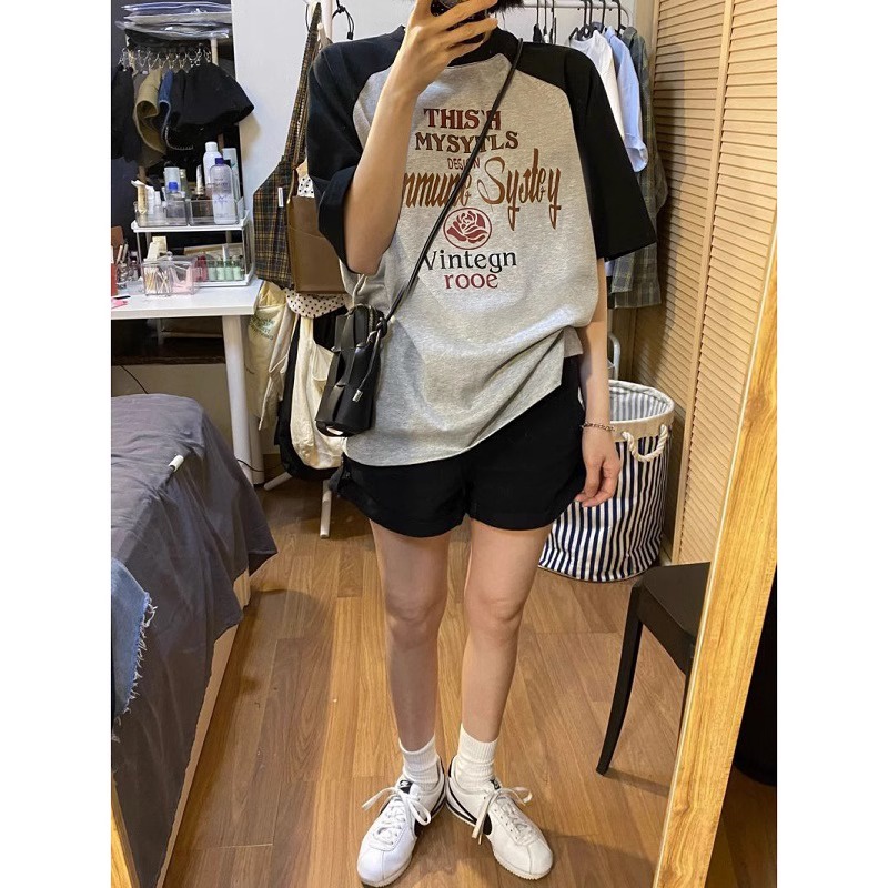 NRVP Áo Thun 100% Cotton Tay NgắN In Hoạ TiếT ĐộC ĐáO Phong CáCh HàN QuốC 2023