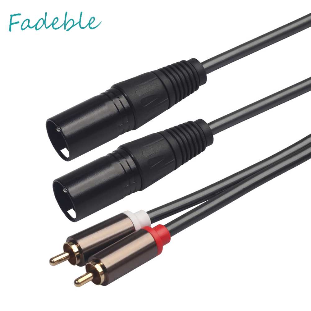 Dây Cáp Âm Thanh 1.5m 4.9ft Dual XLR Male Sang Dual RCA Male
