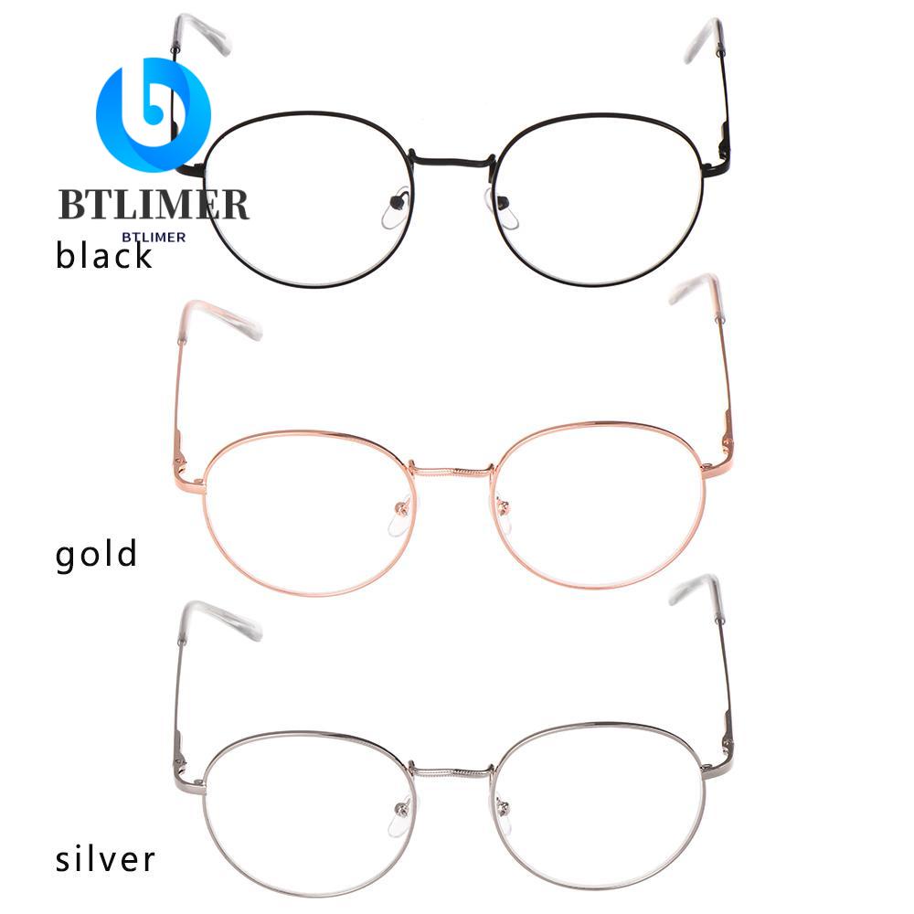 Btlimer Mắt Kính Gọng Tròn Bằng Kim Loại Nhựa Resin Siêu Nhẹ Linh Hoạt