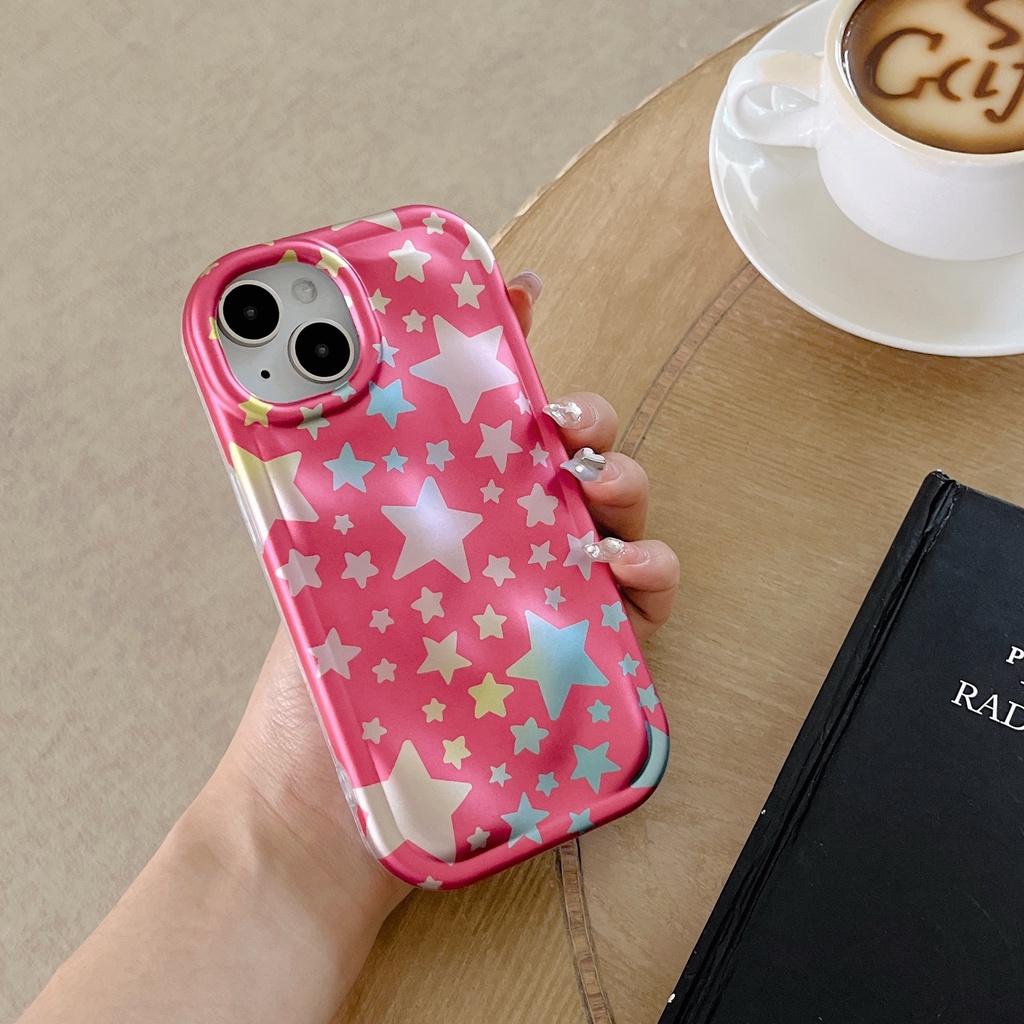 Ốp Điện Thoại TPU Chống Sốc Họa Tiết Sao Băng Màu Đỏ Cho iPhone 14 13 12 11 Pro Max