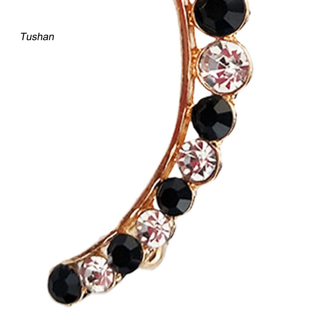 1 Đôi Bông Tai Đính Đá Màu Sắc Tương Phản Sáng Tạo Dành Cho Nữ