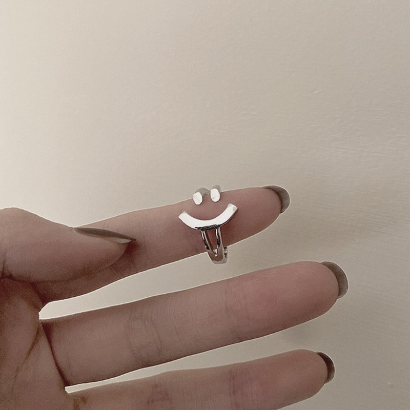 Nhẫn Hở Hình Mặt Cười Phong Cách Hàn Quốc Đơn Giản Cá Tính